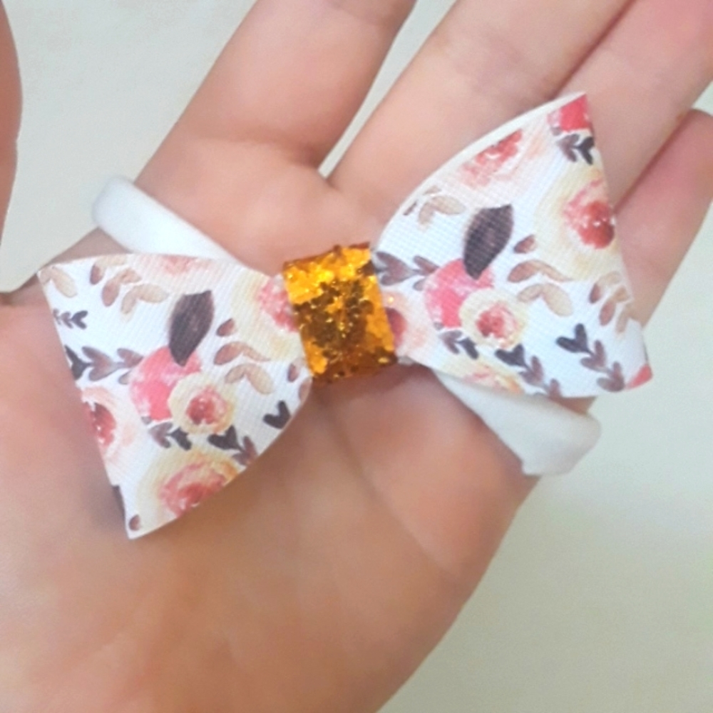 floral bow headband